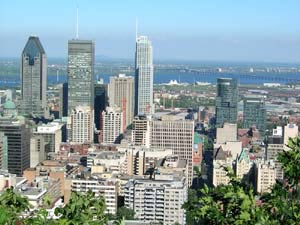 Photo prise � partir du belv�d�re du Mont-Royal sur les tours � bureaux