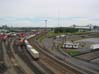 Rail yard and Jaques-Cartier bridge